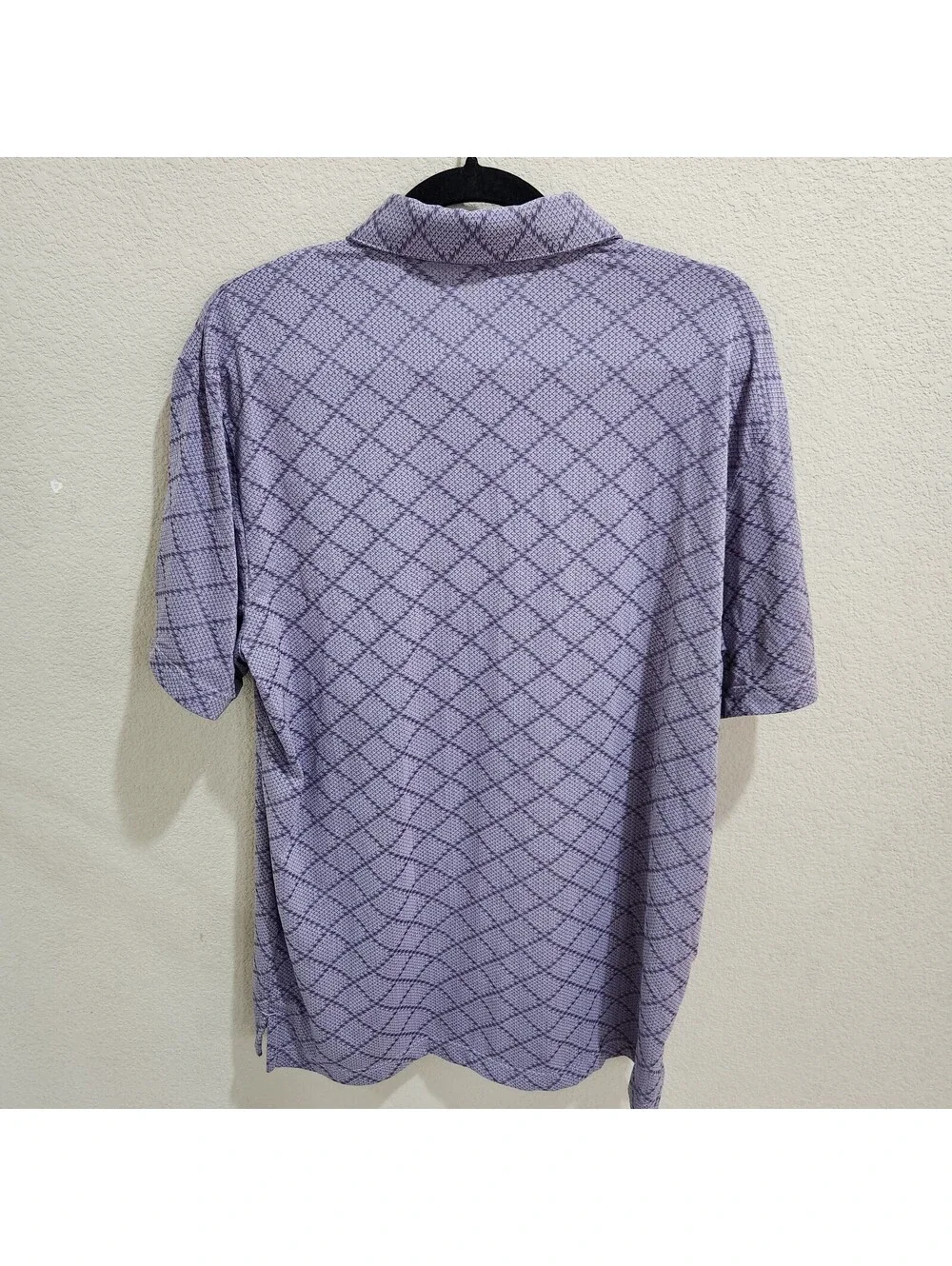 Adidas Ultimate365 Golf Polo Shirt L Purple Houndstooth PGA Midwest Section Mens